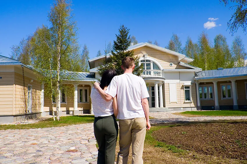 Couple moving into a new home