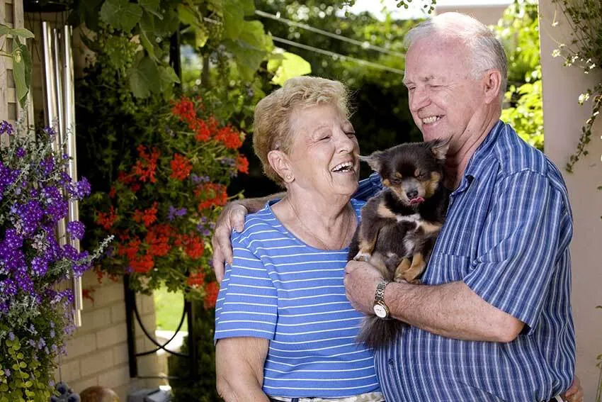 Retired couple at home